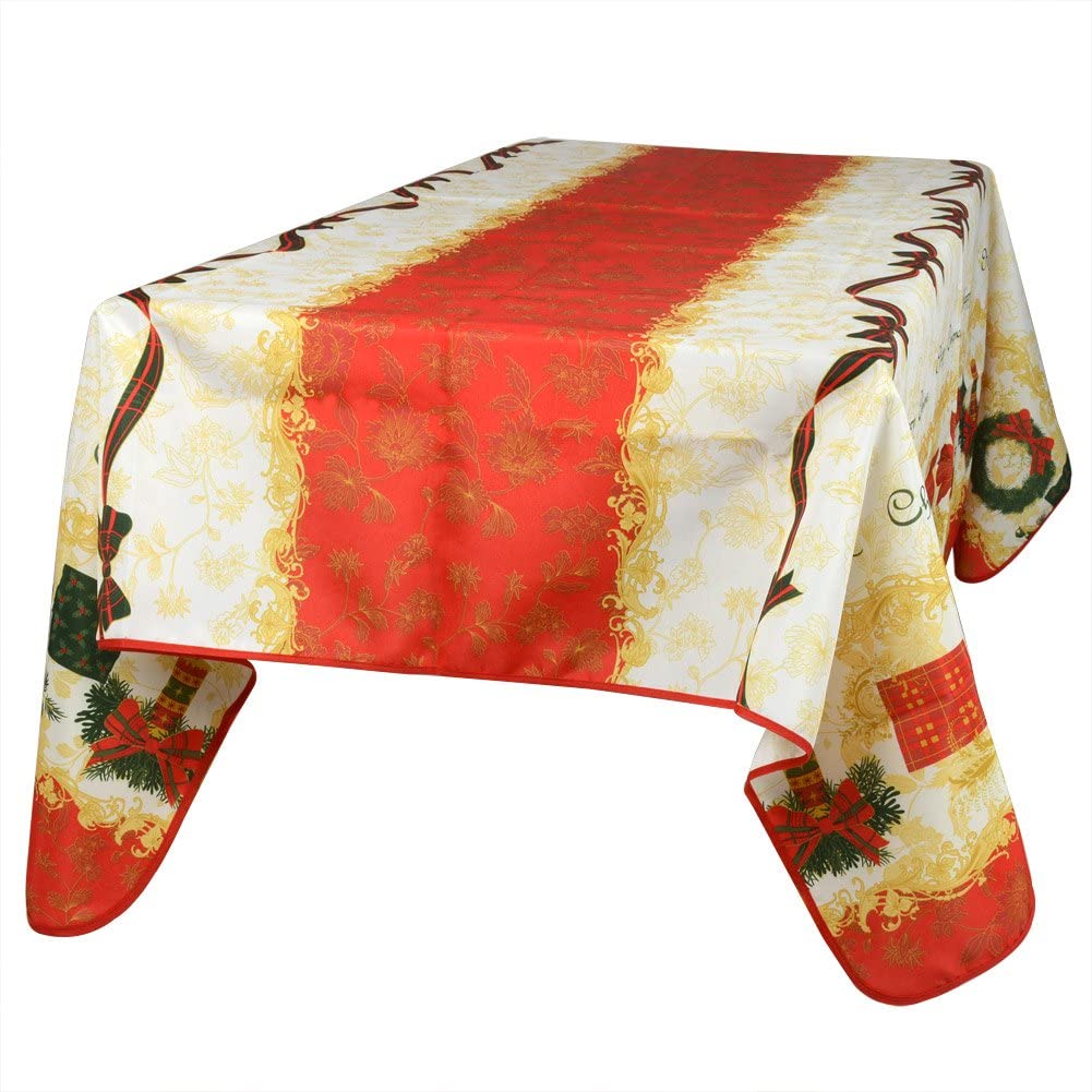 Christmas Design 57"(145cm) Engineered Printed Fabric Tablecloth Xmas Style