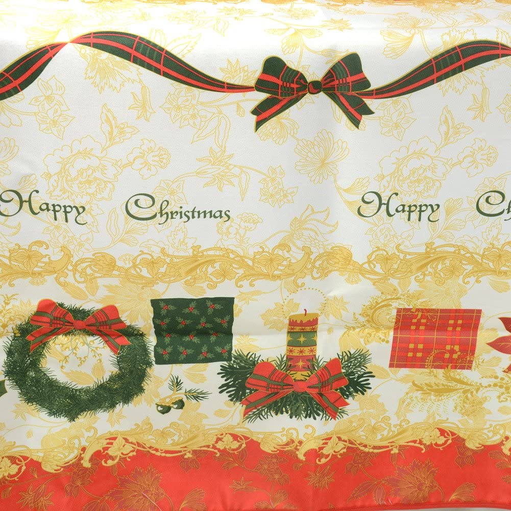 Christmas Design 57"(145cm) Engineered Printed Fabric Tablecloth Xmas Style