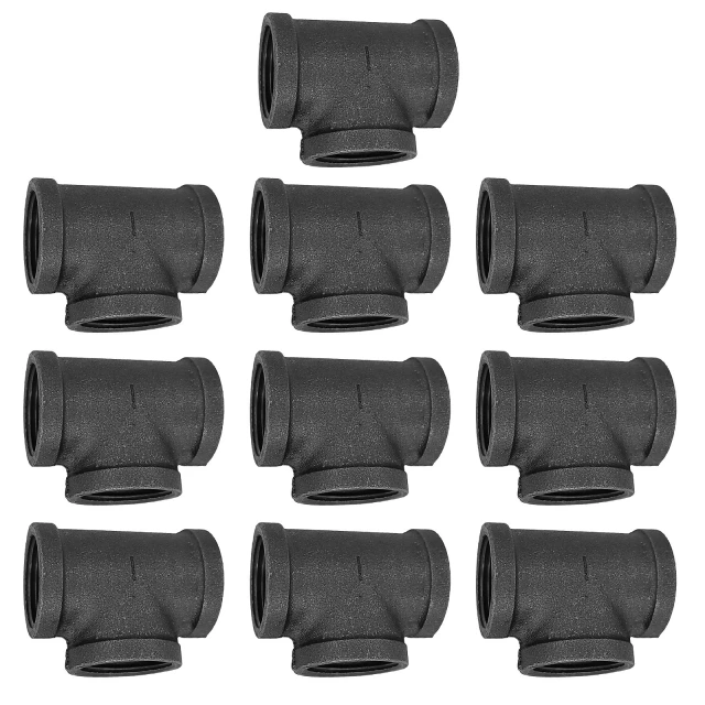 Pack of 10 Floor Flange 1/2" 3/4" 1" Malleable Cast Iron Pipe Fitting Wall Mount Industrial Steampunk Vintage Retro Style for DIY Project Furniture Shelf Bracket Decoration