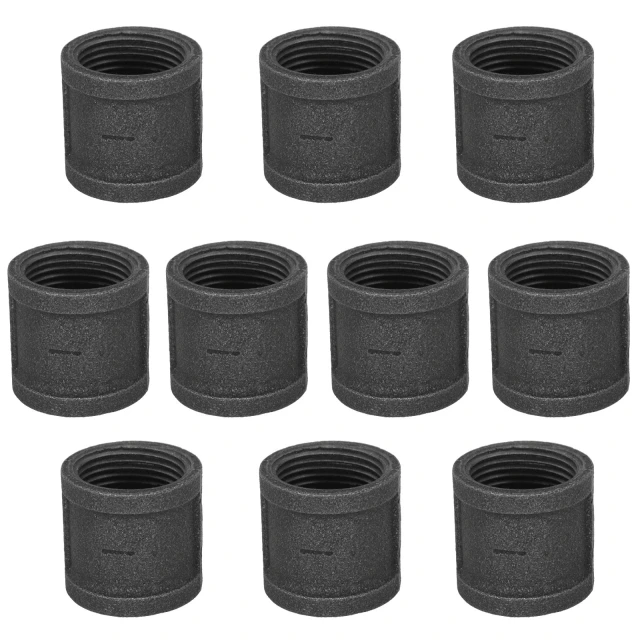 Pack of Malleable Cast Iron Pipe Fitting Cap Wall Mount Industrial Steampunk Vintage Retro Style for DIY Project Furniture Shelf Bracket Decoration