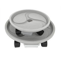 3 Packs Heavy Duty Round Plant Caddy Rolling Tray Durably Movable Heavy Duty Pot Bracket with Brake Wheel and Drainage Tray