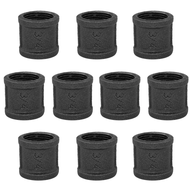 Pack of Pipe Fitting Coupling Malleable Cast Iron Wall Mount Industrial Steampunk Vintage Retro Style for DIY Project Furniture Shelf Bracket Decoration