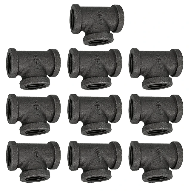 Pack of 10 Floor Flange 1/2" 3/4" 1" Malleable Cast Iron Pipe Fitting Wall Mount Industrial Steampunk Vintage Retro Style for DIY Project Furniture Shelf Bracket Decoration