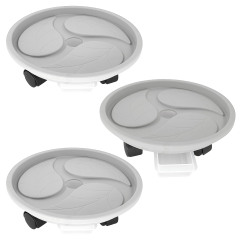 3 Packs Heavy Duty Round Plant Caddy Rolling Tray Durably Movable Heavy Duty Pot Bracket with Brake Wheel and Drainage Tray