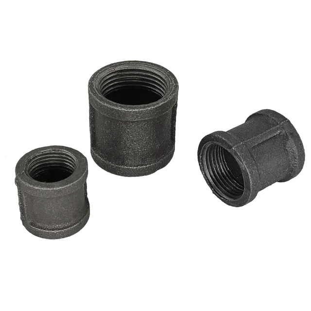 Pack of Pipe Fitting Coupling Malleable Cast Iron Wall Mount Industrial Steampunk Vintage Retro Style for DIY Project Furniture Shelf Bracket Decoration