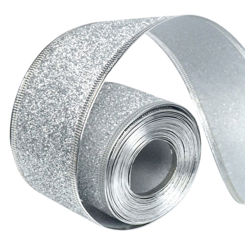 33Ft/10Meters Glitter Silver Golden Blue Red Purple Pink Christmas Ribbon Wreath Present Weeding Arts Crafts Gift Wrapping
