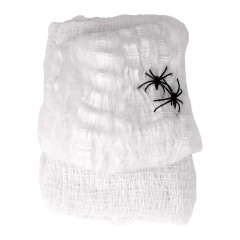 Set of 2 White 30"x84" Creepy Scary Gauze Cloth Drape Doorways Walls Entryways Halloween with Spiders White Webs