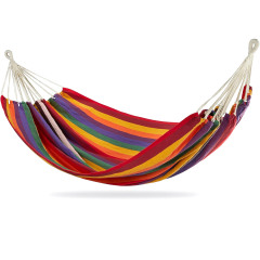 Double Hammock with Tree Straps, Extra Large 240x160cm Hammock for Outdoor & Indoor, Backyard, Patio (Red Stripe)