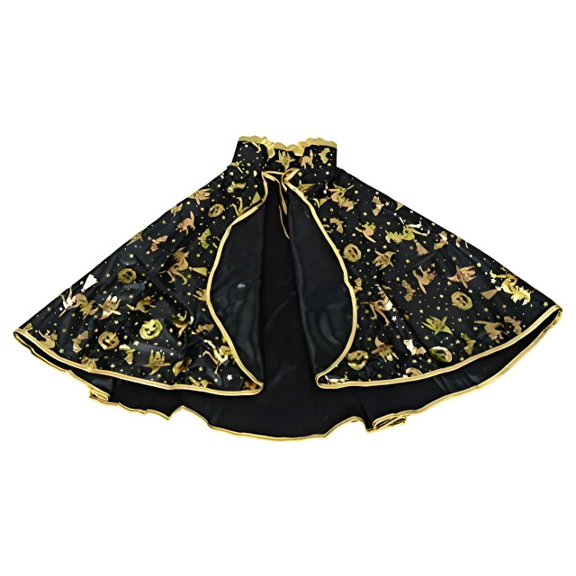 Halloween Witch Cloak Shawl for Kids, 60cm Pumpkin & Star Pattern Cape, Fancy Dress Costume Accessory for Halloween Parties & Cosplay