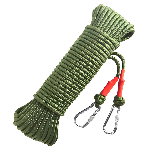 Thickened Army Green Nylon Clothesline with Steel Wire Core, Anti-Slip Windproof Rope for Outdoor Use