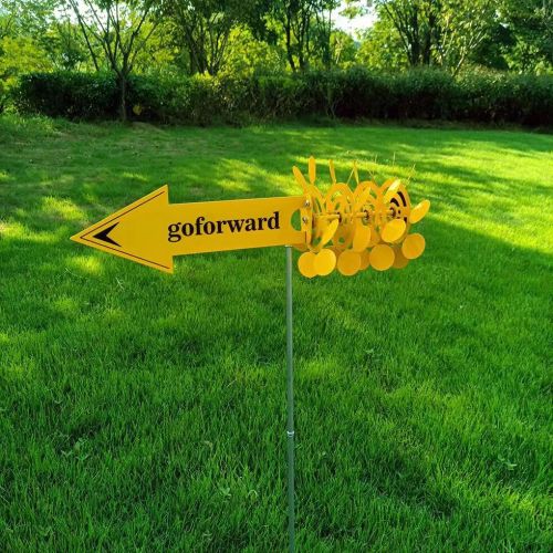 Metal Wind Vanes- 42cm x 15cm Outdoor Windmill Decor, Weather Resistant Garden Art Spinner for Yard, Patio & Lawn Decoration (Handcrafted Metal Craft Wind Indicator)