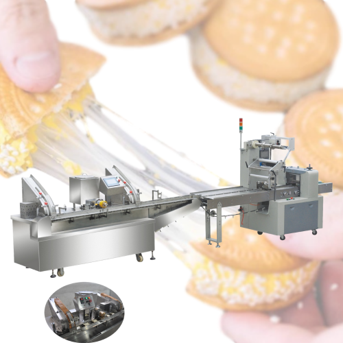 Automatic single flavor cream jam sandwich biscuit cookies machine sandwich biscuit production line