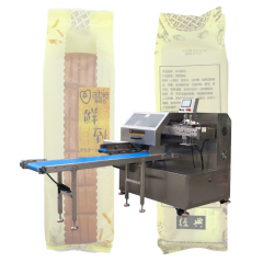 Automatic bread bag opener and twist tie packing machine production line.