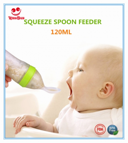 120ml Silicone Spoon Feeder Baby Feeding Squeeze Milk Cup - China