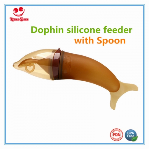 Dolphins Design 4oz Soft Hygienic Silicone Spoon Feeder