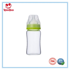 Wide Mouth Arc Borosilicate Glass Baby Feeder