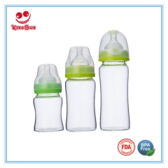 Wide Mouth Arc Borosilicate Glass Baby Feeder