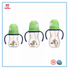 Wide Neck Cartoon Animal Baby Feeding Bottle