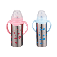 Straight Shape Stainless Steel Baby Bottle 180ml