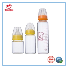 Standard Neck High Borosilicate Glass Baby Bottle 2oz/4oz/8oz