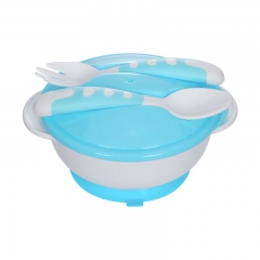 Plastic Baby Feeding Suction Bowl with Spoon Set