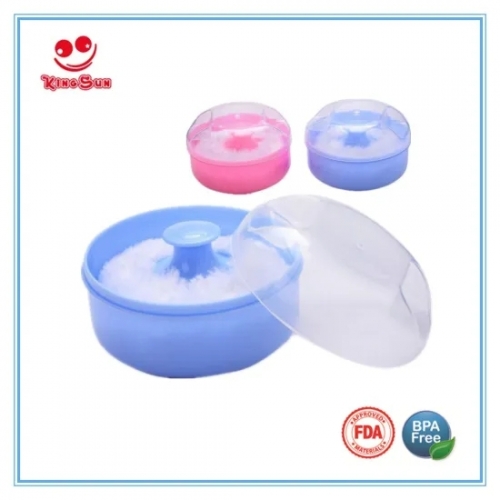 BPA Free Plastic Baby Powder Puff Container