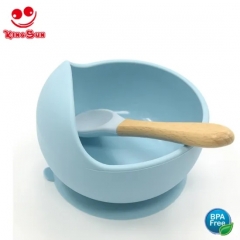 Food Grade Silicone Baby Feeding Suction Bowl with Spoon