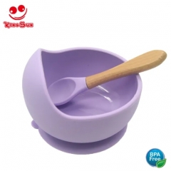 Food Grade Silicone Baby Feeding Suction Bowl with Spoon