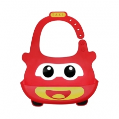 Fashion Mini Car Design Baby Silicone Bib