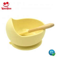 Food Grade Silicone Baby Feeding Suction Bowl with Spoon