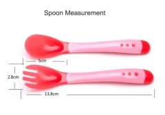 Newborn Color Changing Baby Spoon and Fork Set