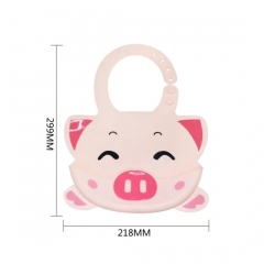 Cartoon Pig Baby Silicone bibs