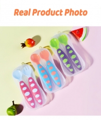 Colorful Plastic Baby Feeding Spoon Fork Set