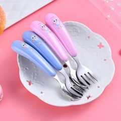 Printed Pattern Stainless Steel Baby Spoon Fork Set