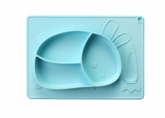 Microwave Safe Cartoon Silicone Plate for kids