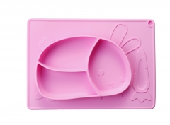 Microwave Safe Cartoon Silicone Plate for kids