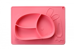 Microwave Safe Cartoon Silicone Plate for kids