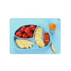 Microwave Safe Cartoon Silicone Plate for kids