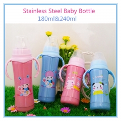 Thermos Insulated Baby Feeding Bottle with Handles 180ml/240ml