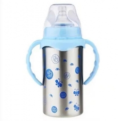 Straight Shape Stainless Steel Baby Bottle 180ml