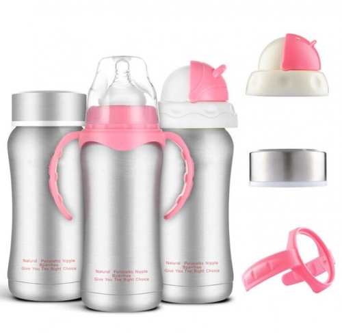 Muti-functional Stainless Steel Baby Feeding Bottle 240ml