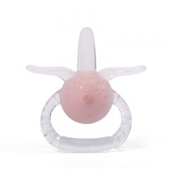 High Quality Liquid Silicone Baby Teether with Brush