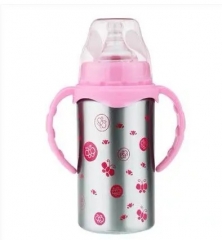 Straight Shape Stainless Steel Baby Bottle 180ml