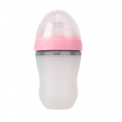 8oz Ultra Wide Neck Squeeze Silicone Milk Bottles