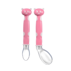 2pcs Panda Silicone Feeding Spoon Set with Storage Case