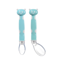 2pcs Panda Silicone Feeding Spoon Set with Storage Case