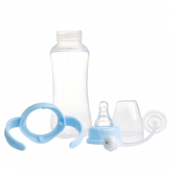 240ml Standard Neck Automatic Straw Baby Milk Bottle with Handles