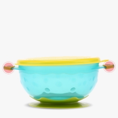 3pcs Colorful Baby Feeding Suction Bowls with Caps