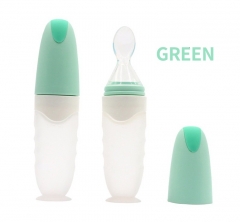 Silicone Squeeze Baby Feeding Spoon with Suction Base 120ml