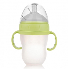 Super Wide Neck Baby Silicone Bottle for Babies from 0 to 24 months 8oz